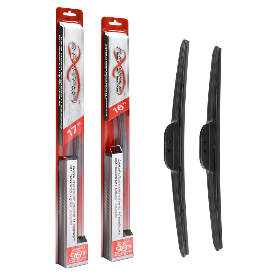 Flextreme OE Quality All Season 17 & 16 Inch Universal J-Hook Wiper Blades Kit For Hummer K90-100225