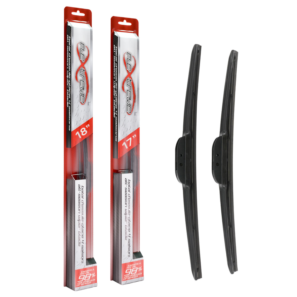Flextreme OE Quality All Season 18 & 17 Inch Universal J-Hook Wiper Blades Kit For K90-100243