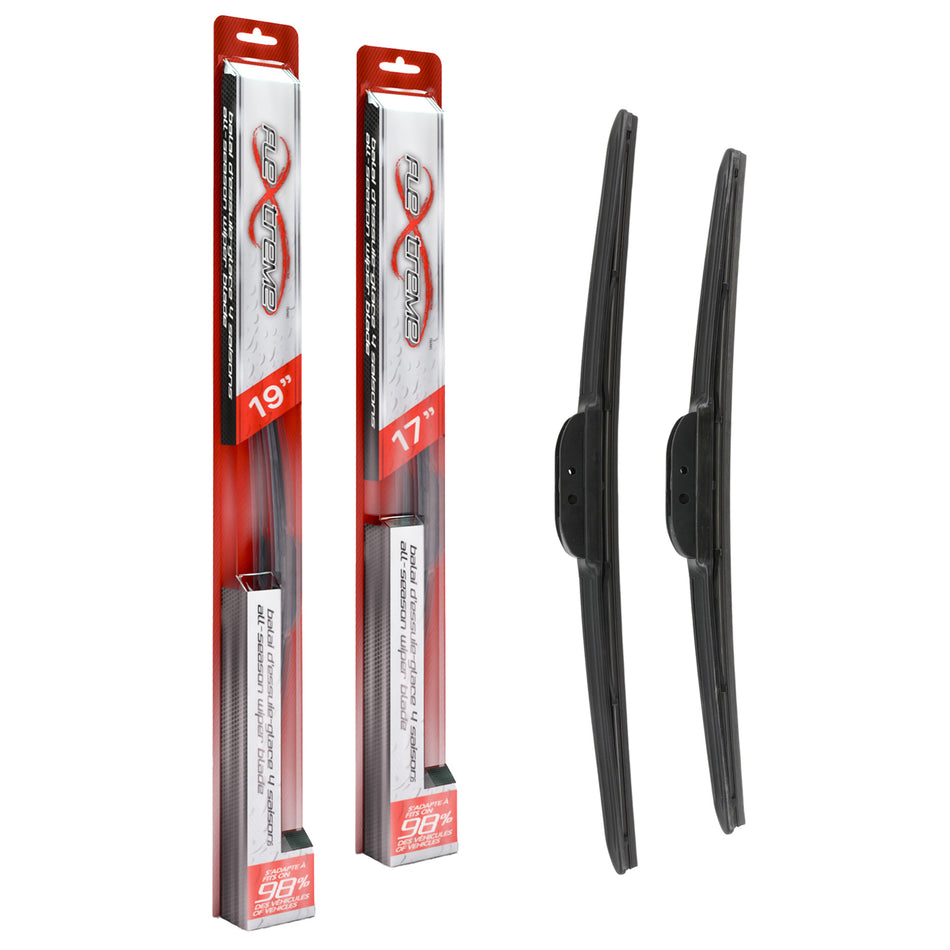 Flextreme OE Quality All Season 19 & 17 Inch Universal J-Hook Wiper Blades Kit For K90-100244