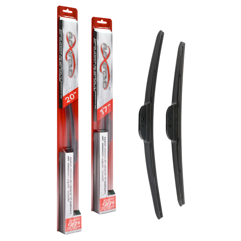 Flextreme OE Quality All Season 20 & 17 Inch Universal J-Hook Wiper Blades Kit For Colt K90-100245