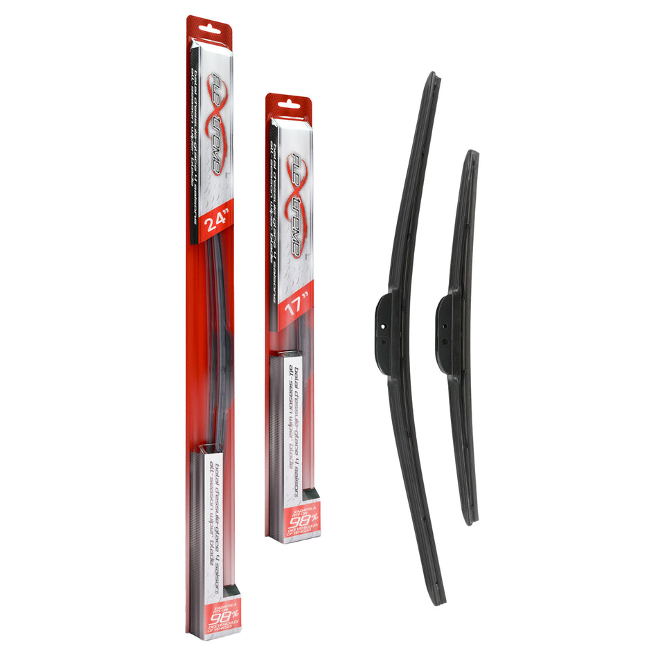 Flextreme OE Quality All Season 24 & 17 Inch Universal J-Hook Wiper Blades Kit For Toyota K90-100247