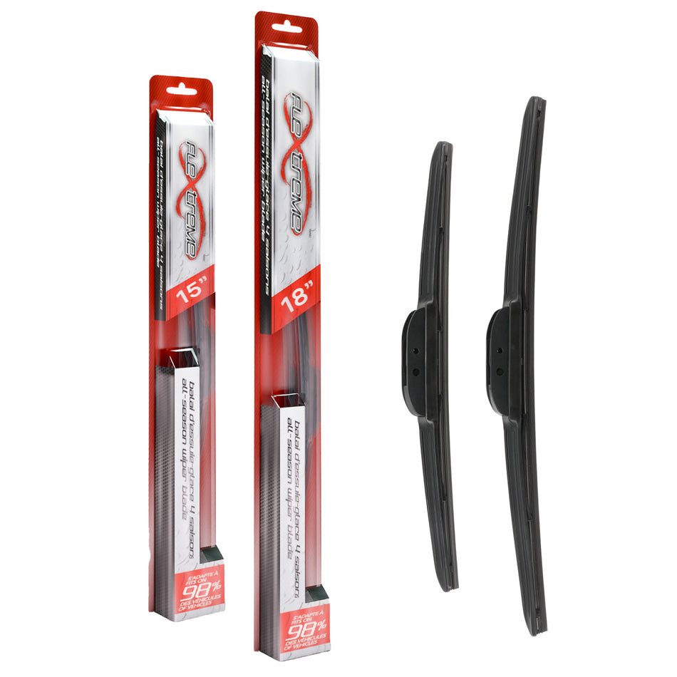 Flextreme OE Quality All Season 15 & 18 Inch Universal J-Hook Wiper Blades Kit For K90-100267