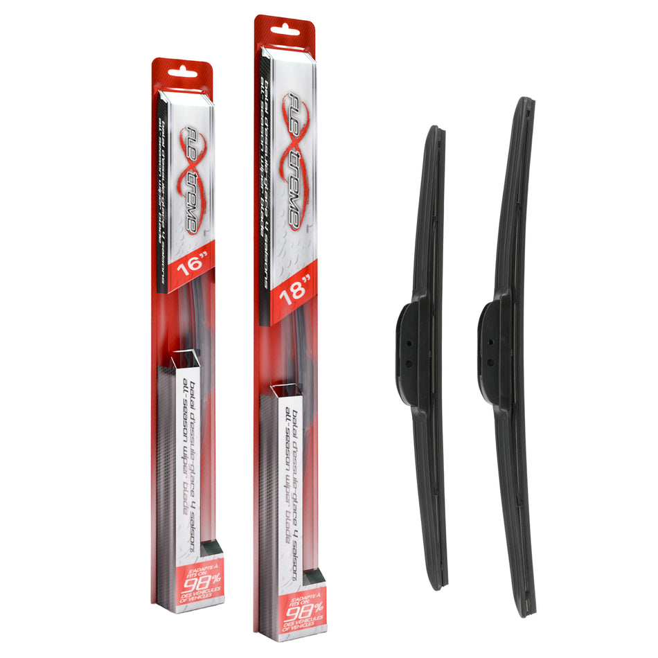 Flextreme OE Quality All Season 16 & 18 Inch Universal J-Hook Wiper Blades Kit For K90-100268