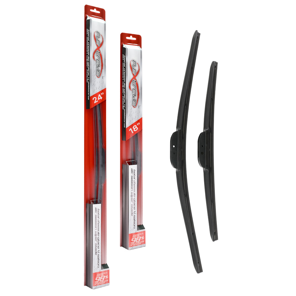 Flextreme OE Quality All Season 24 & 18 Inch Universal J-Hook Wiper Blades Kit For Mazda K90-100274