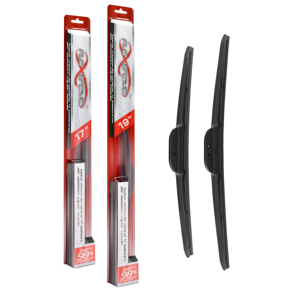 Flextreme OE Quality All Season 17 & 19 Inch Universal J-Hook Wiper Blades Kit For K90-100294