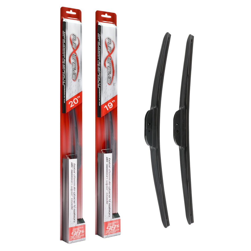 Flextreme OE Quality All Season 20 & 19 Inch Universal J-Hook Wiper Blades Kit For Honda K90-100296