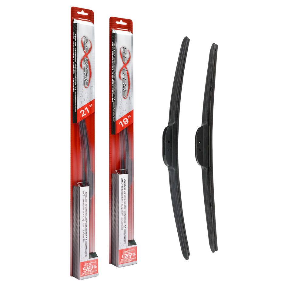 Flextreme OE Quality All Season 21 & 19 Inch Universal J-Hook Wiper Blades Kit For Honda K90-100297