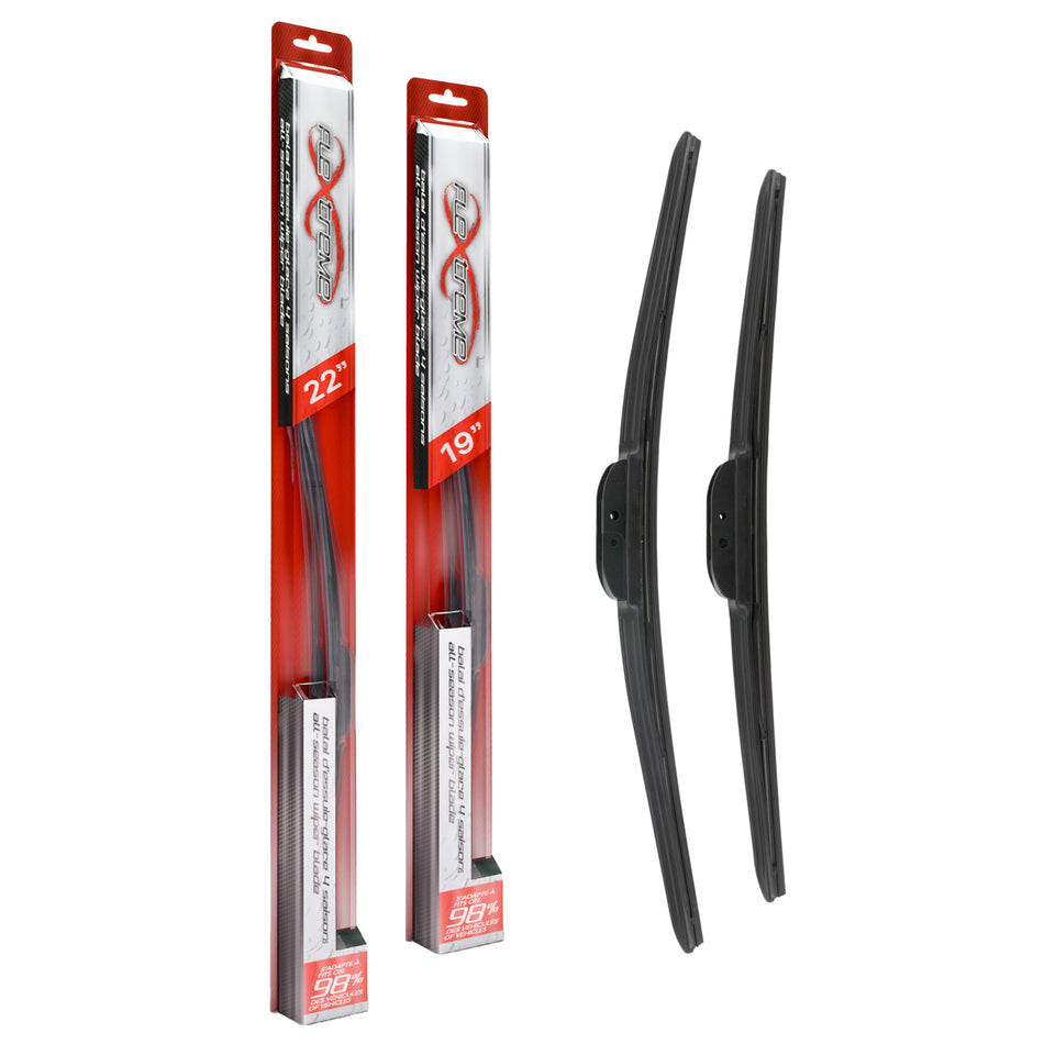 Flextreme OE Quality All Season 22 & 19 Inch Universal J-Hook Wiper Blades Kit For Ford K90-100298