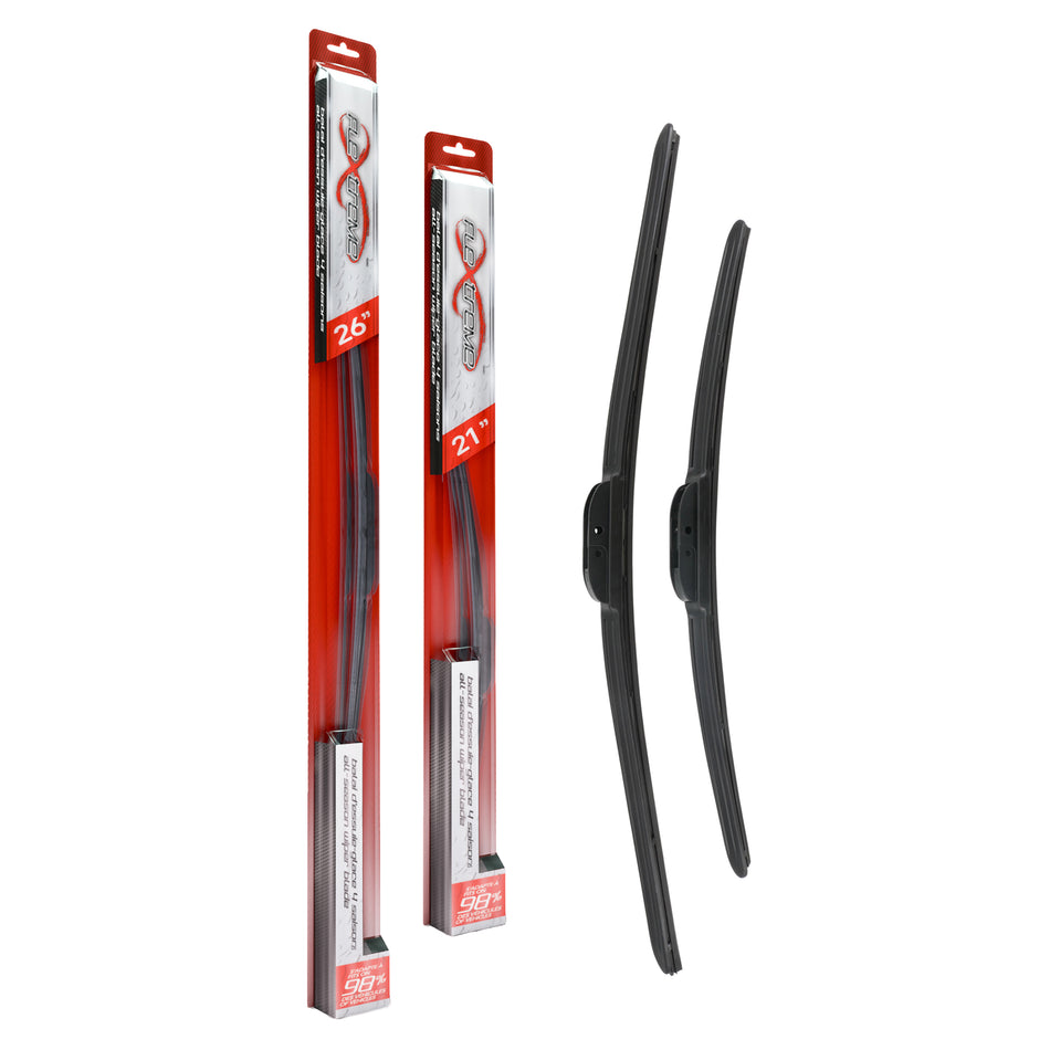 Flextreme OE Quality All Season 26 & 21 Inch Universal J-Hook Wiper Blades Kit For Lexus K90-100338