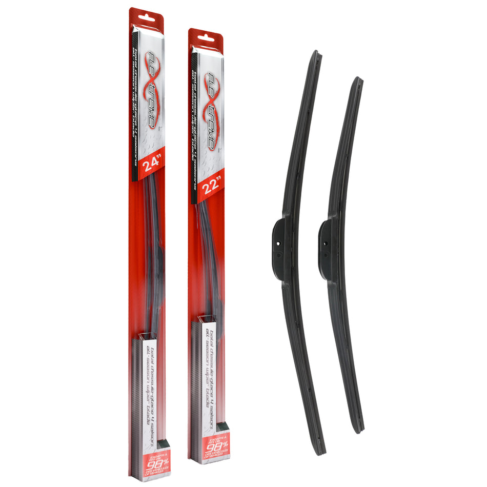 Flextreme OE Quality All Season 24 & 22 Inch Universal J-Hook Wiper Blades Kit For 200 X5 K90-100354