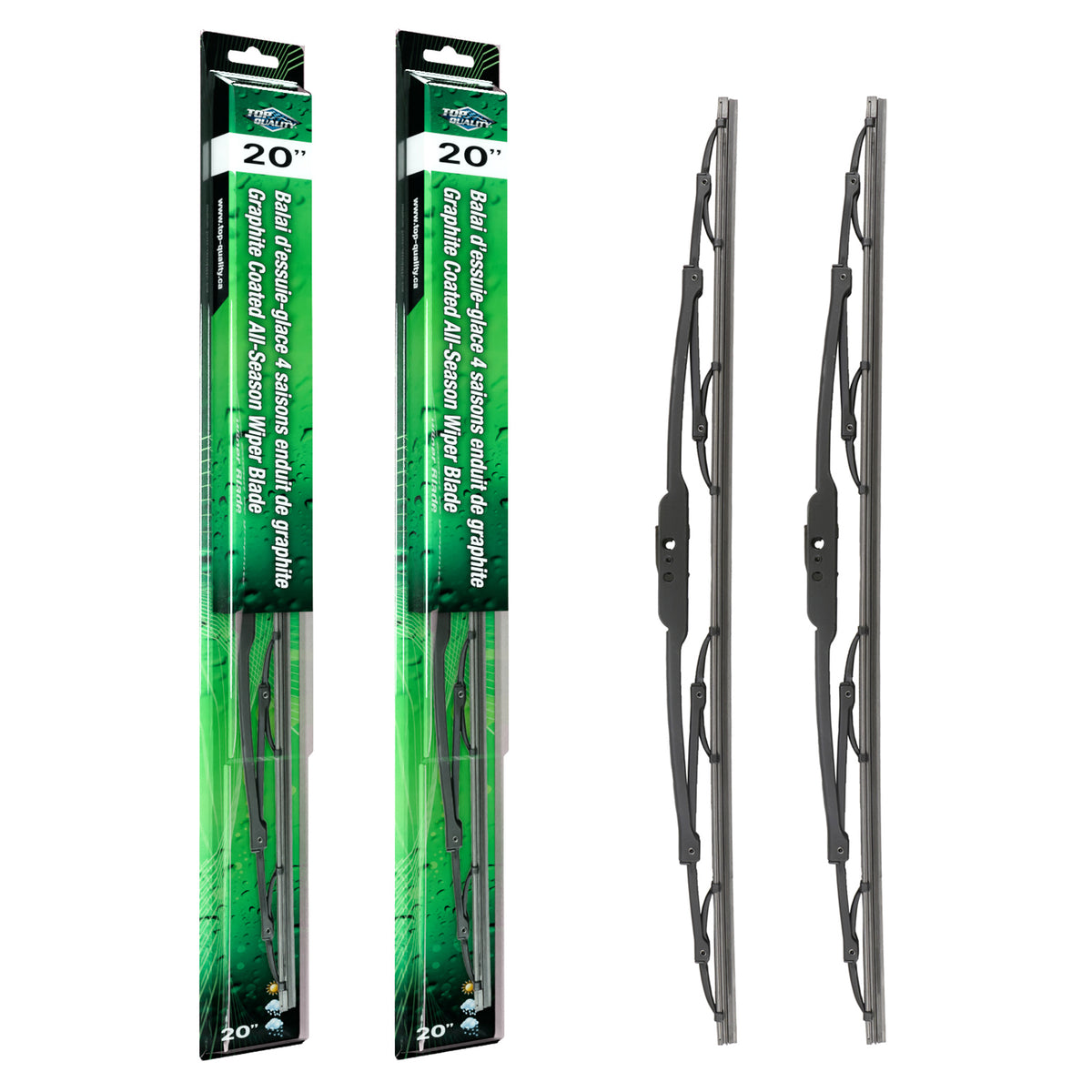 Top Quality OE Replacement All Season 20 Inch Universal J-Hook Wiper Blades Pair For K90-100563