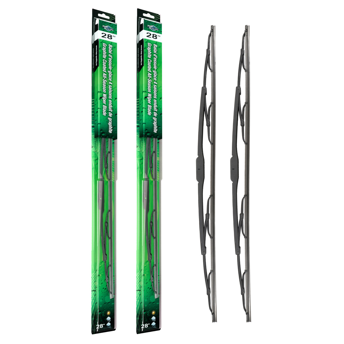 Top Quality OE Replacement All Season 28 Inch Universal J-Hook Wiper Blades Pair For K90-100568