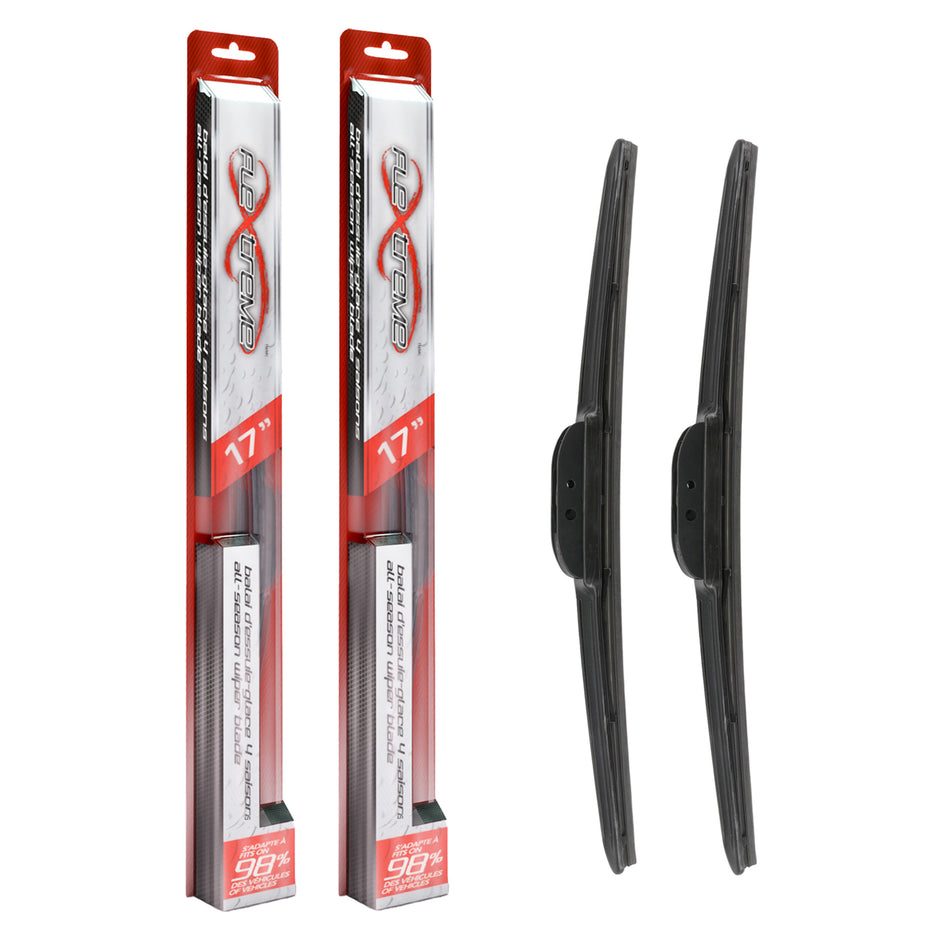 Flextreme OE Quality All Season 17 Inch Universal J-Hook Wiper Blades Pair For Ford K90-100573