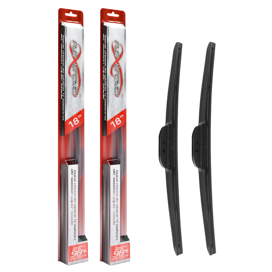 Flextreme OE Quality All Season 18 Inch Universal J-Hook Wiper Blades Pair For Ford K90-100574