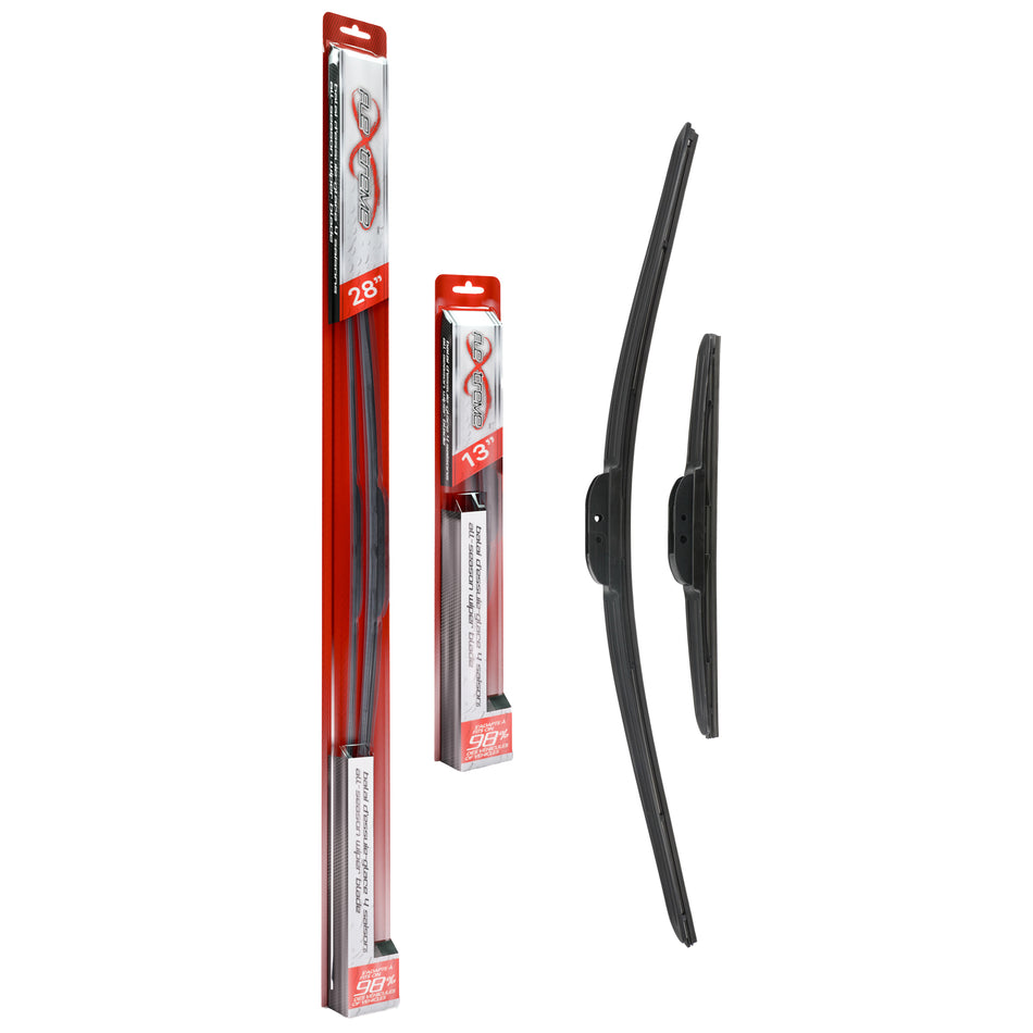 Flextreme OE Quality All Season 28 & 13 Inch Universal J-Hook Wiper Blades Kit For K90-100614