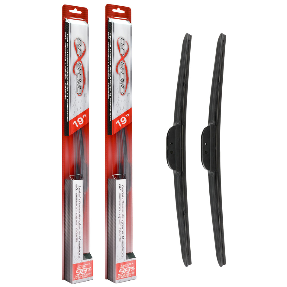 Flextreme OE Quality All Season 19 Inch Universal J-Hook Wiper Blades Pair Kit For K90-100672