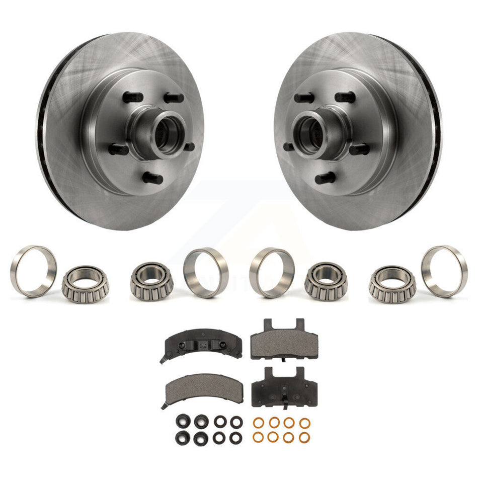 Front Brake Hub Rotor Inner & Outer Race Bearing Set Pads Kit For C1500 Chevrolet GMC KBB-1000028T