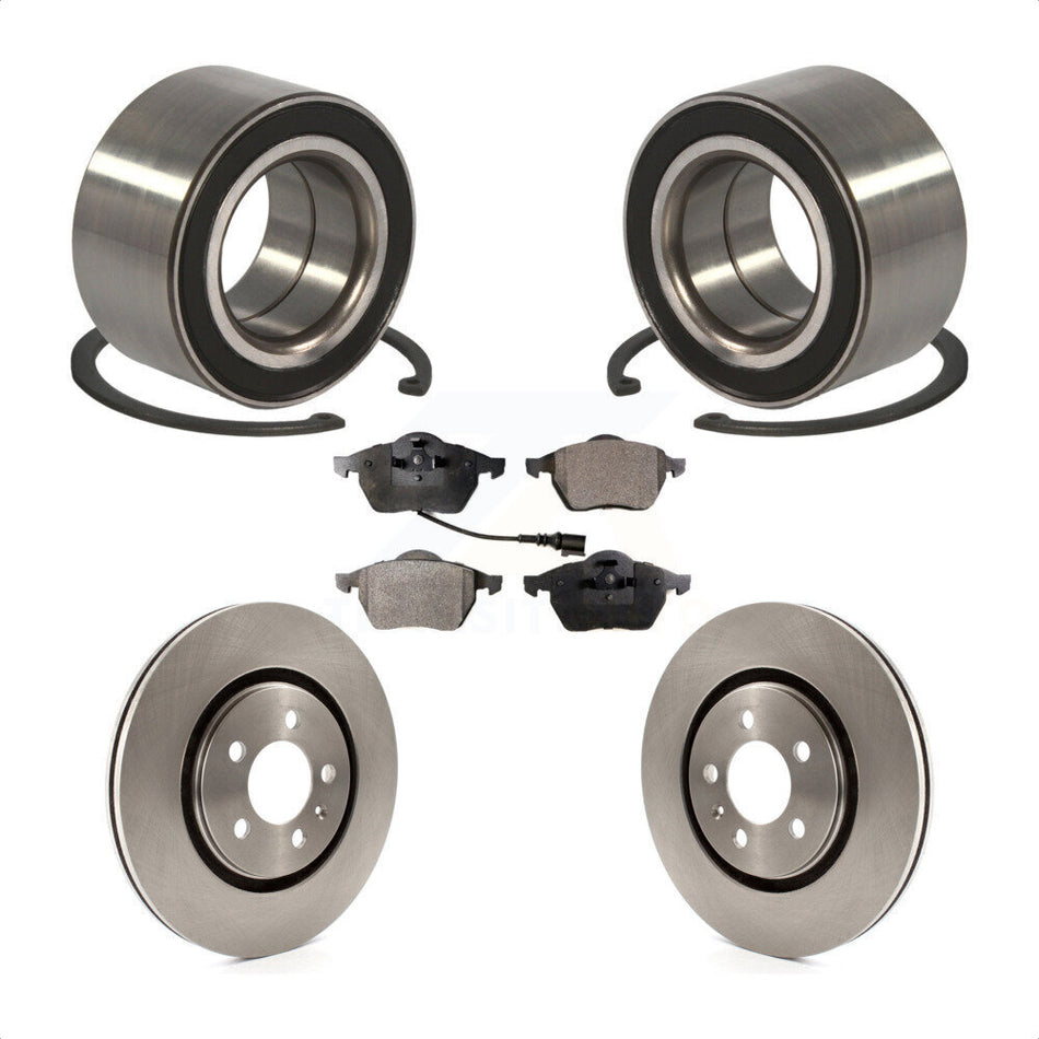 Front Wheel Bearing With Disc Brake Rotors And Ceramic Pads Kit For 1996 Volkswagen Passat 2.8L KBB-100003