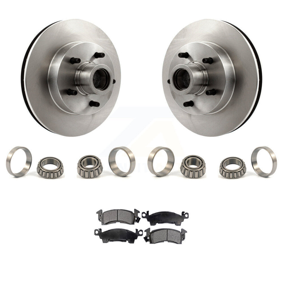 Front Brake Hub Rotor Inner & Outer Race Bearing Set Pads Kit For GMC Chevrolet C1500 KBB-1000048T