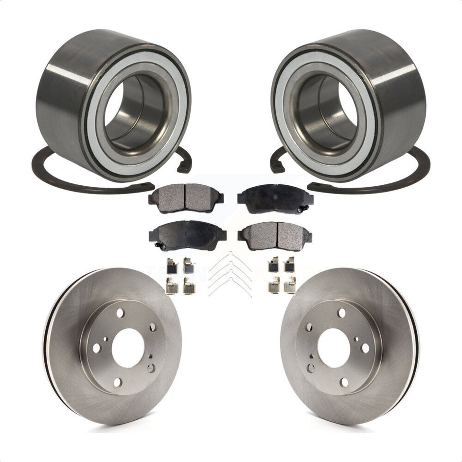Front Wheel Bearing With Disc Brake Rotors And Ceramic Pads Kit For Toyota Camry 2.2L KBB-100010