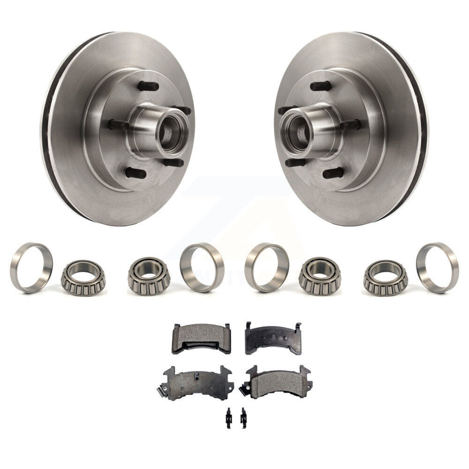 Front Brake Hub Rotor Inner & Outer Race Bearing Set And Pad Kit For Chevrolet Camaro KBB-1000108T