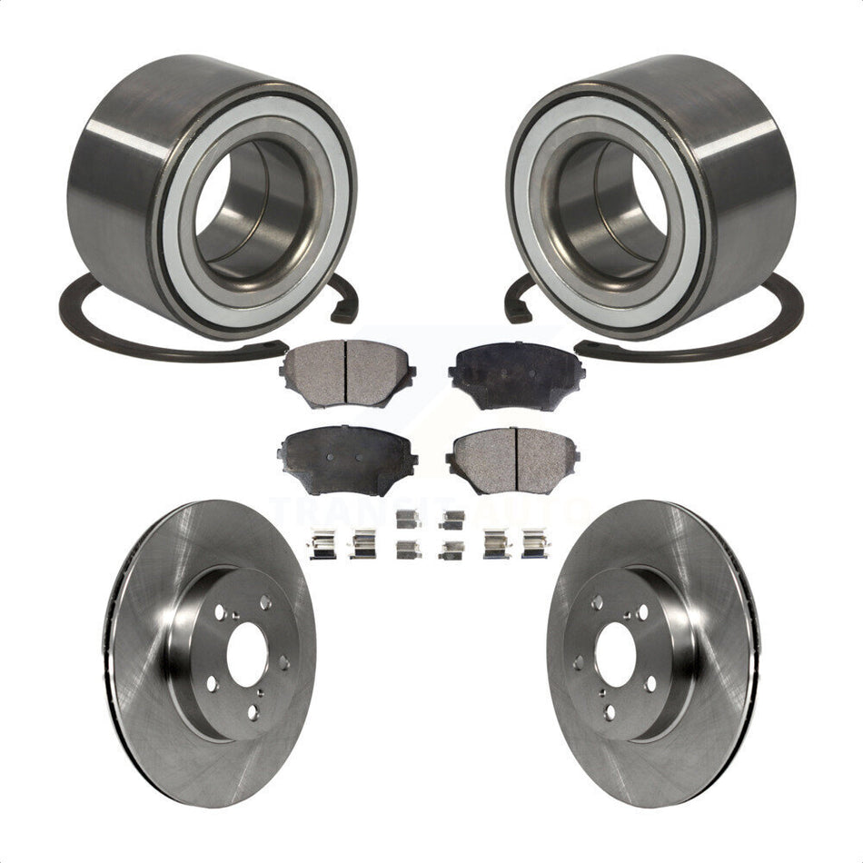 Front Wheel Bearing With Disc Brake Rotors And Ceramic Pads Kit For 2001-2003 Toyota RAV4 BATTERY EV (EV BEV) engine KBB-100011