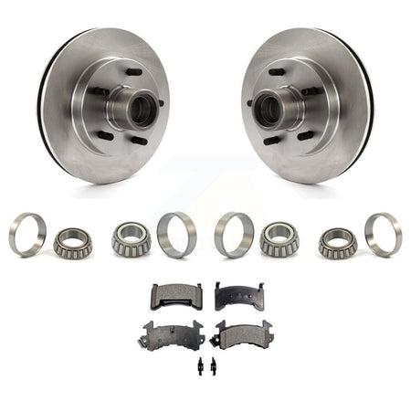 Front Brake Hub Rotor Inner & Outer Race Bearing Set Pads Kit For Chevrolet S10 GMC KBB-1000138T