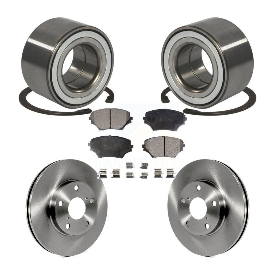 Front Wheel Bearing With Disc Brake Rotors And Ceramic Pads Kit For Toyota RAV4 KBB-100014