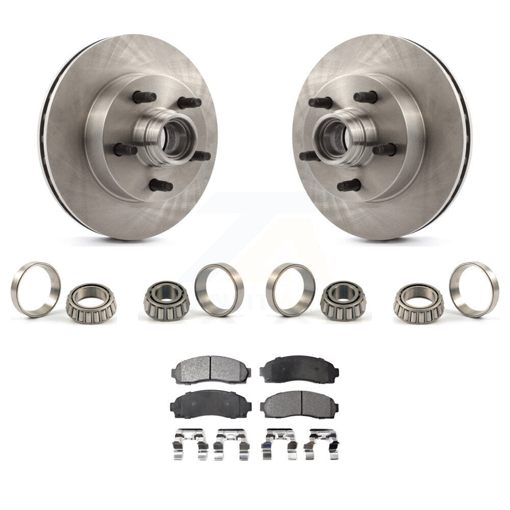 Front Brake Hub Rotor Inner & Outer Race Bearing Set Pads Kit For Mazda B3000 B2300 KBB-1000148T