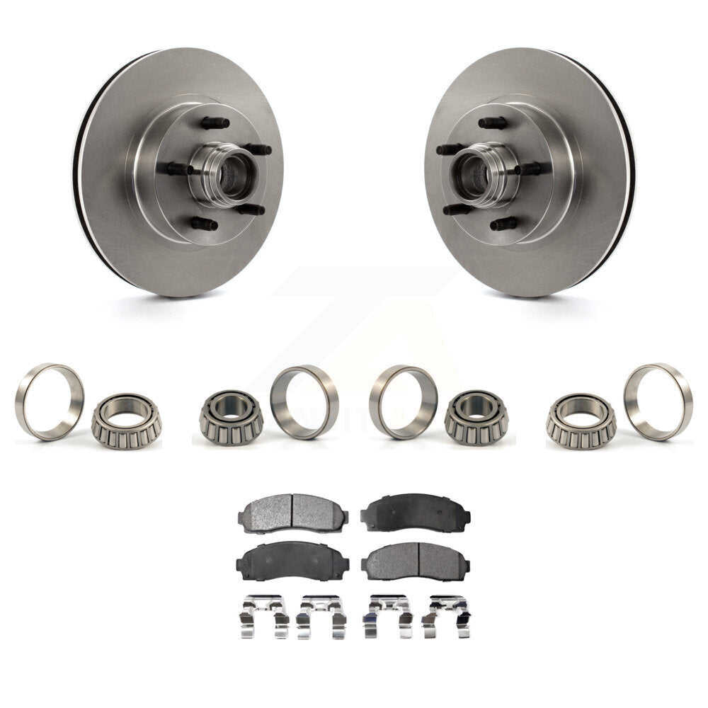 Front Brake Hub Rotor Inner & Outer Race Bearing Set Pads Kit For Ford Ranger Mazda KBB-1000158T
