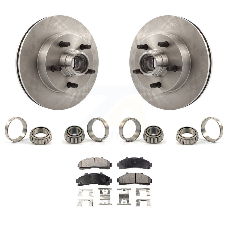Front Brake Hub Rotor Inner & Outer Race Bearing Set Pads Kit For Ford Ranger Mazda KBB-1000168T