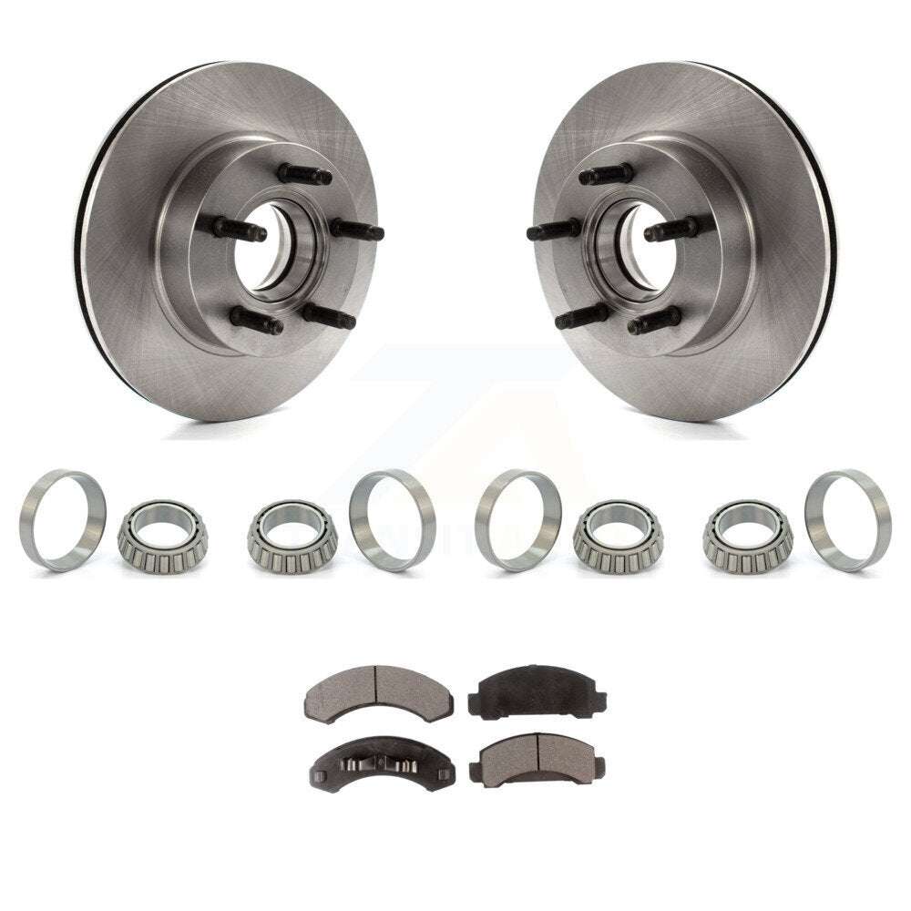 Front Disc Brake Hub Rotor Inner & Outer Race Bearing Set Pad Kit For Ford Ranger 4WD KBB-1000198T