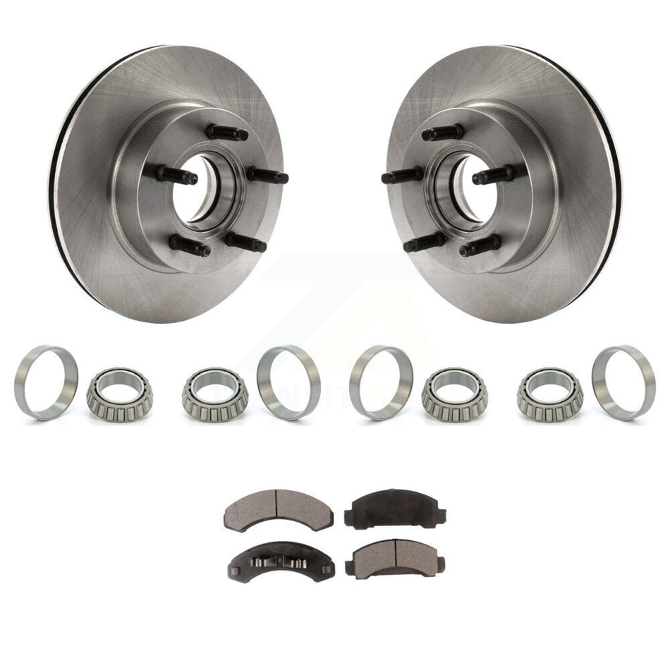Front Disc Brake Hub Rotor Inner & Outer Race Bearing Set Pad Kit For Ford Ranger 4WD KBB-1000198T