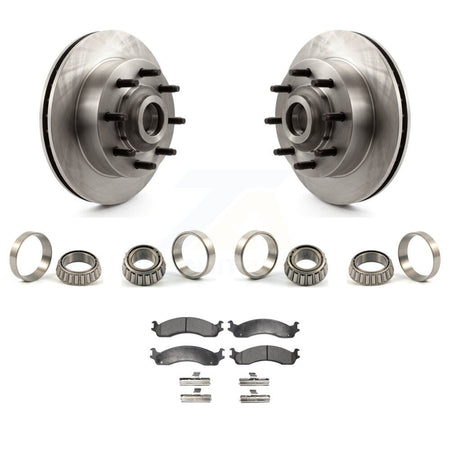 Front Brake Hub Rotor Inner & Outer Race Bearing Set Pad Kit For Dodge Ram 2500 Van KBB-1000218T
