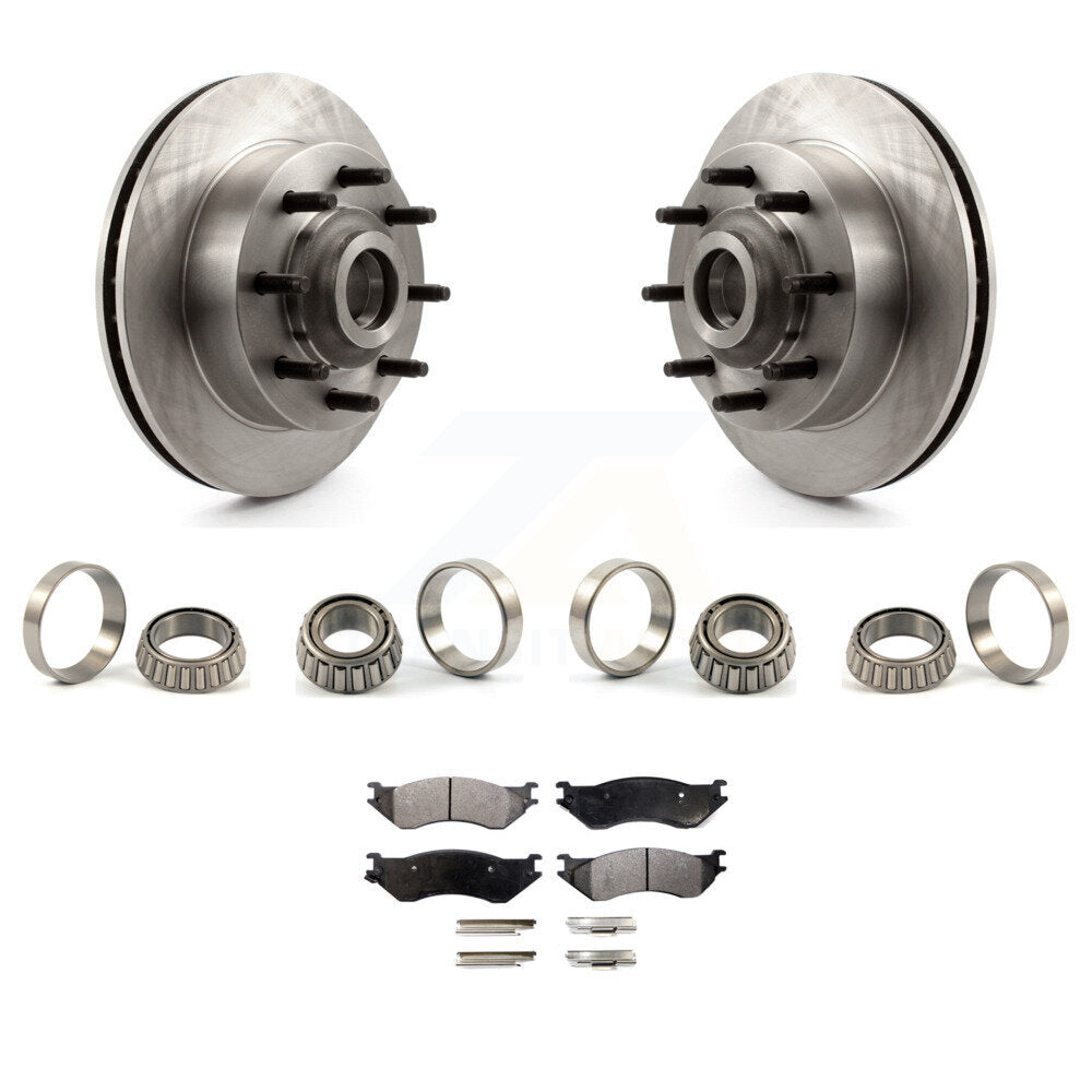 Front Brake Hub Rotor Inner & Outer Race Bearing Set Pad Kit For Dodge Ram 1500 Van KBB-1000228T