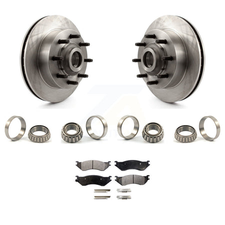 Front Brake Hub Rotor Inner & Outer Race Bearing Set Pad Kit For Dodge Ram 1500 Van KBB-1000228T