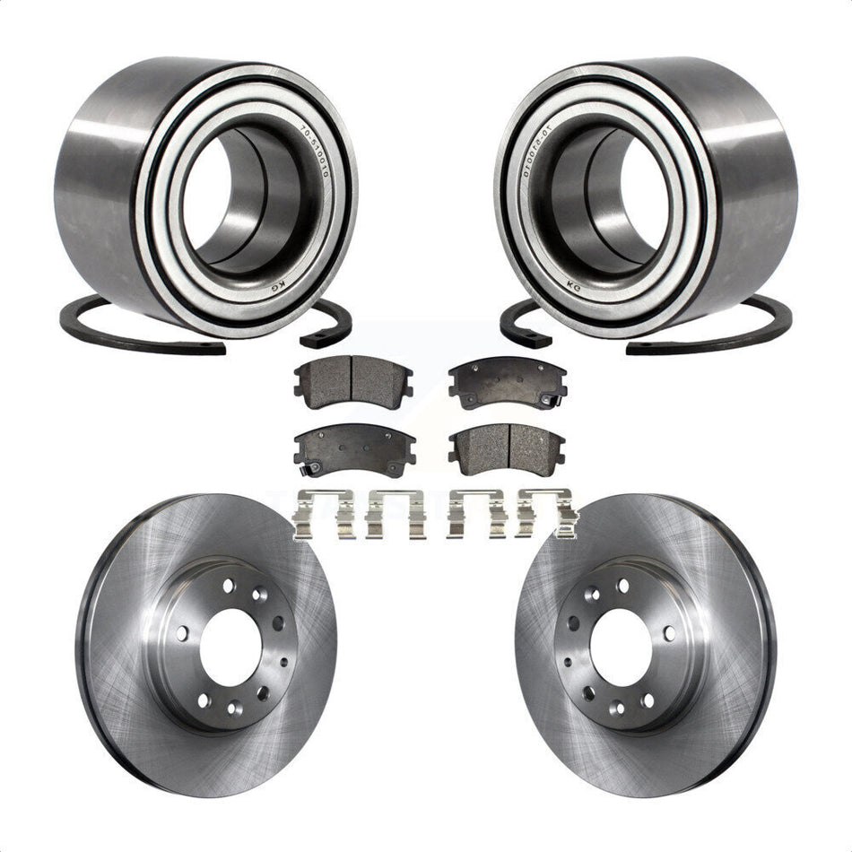 Front Wheel Bearing With Disc Brake Rotors And Ceramic Pads Kit For 2003-2005 Mazda 6 KBB-100026