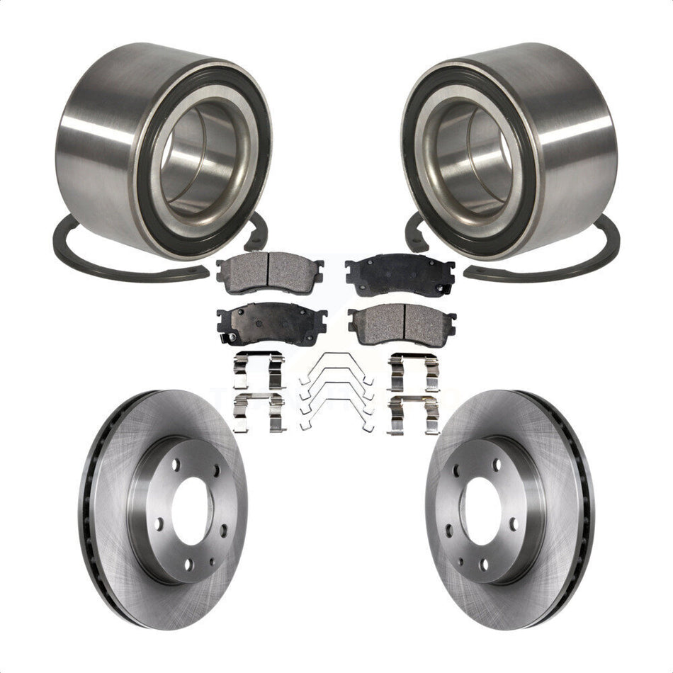 Front Wheel Bearing With Disc Brake Rotors And Ceramic Pads Kit For Mazda Protege Protege5 KBB-100033
