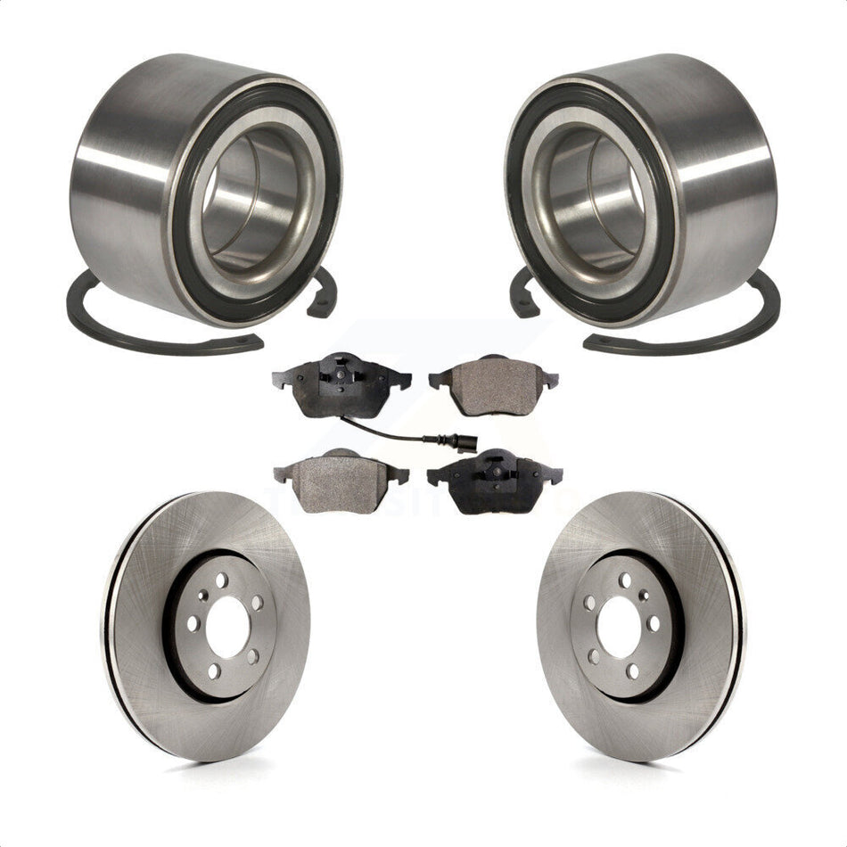 Front Wheel Bearing With Disc Brake Rotors And Ceramic Pads Kit For Volkswagen Jetta Beetle Golf KBB-100035