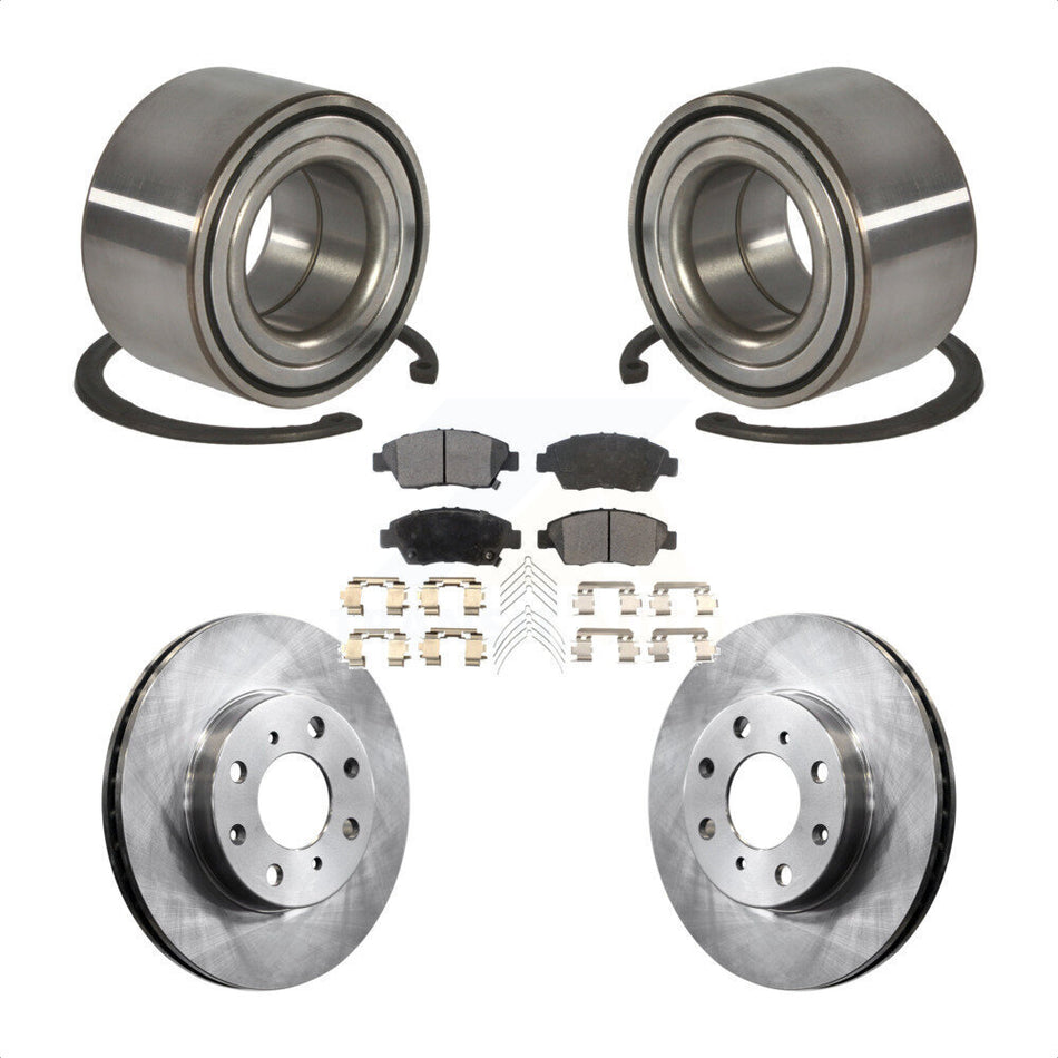 Front Wheel Bearing With Disc Brake Rotors And Ceramic Pads Kit For Honda Civic KBB-100046