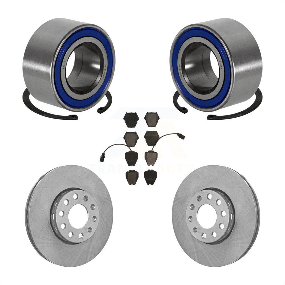 Front Wheel Bearing Brake Rotor Pad Kit For 02 Volkswagen Passat With Dual Piston Caliper KBB-100056