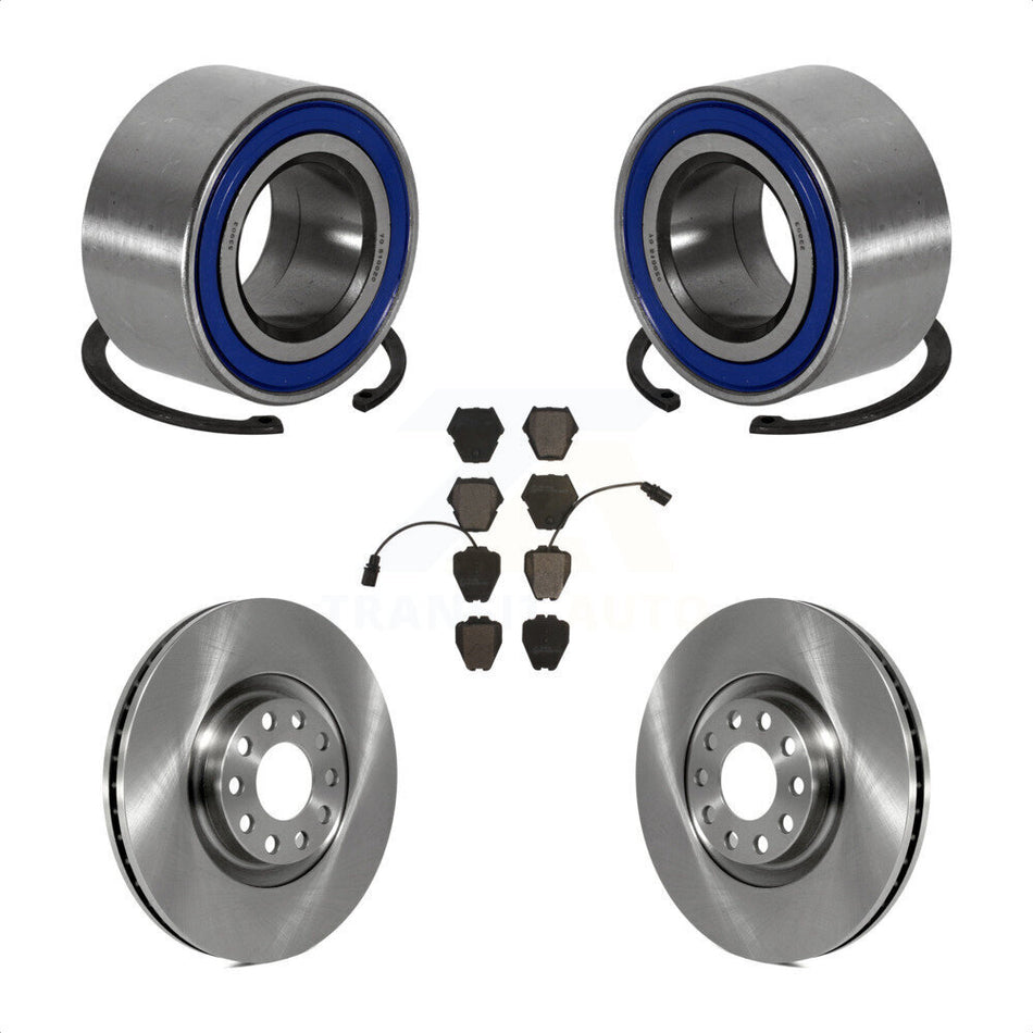 Front Wheel Bearing With Disc Brake Rotors And Ceramic Pads Kit For 2000-2001 Audi A4 Quattro 320mm Diameter Rotor Turbocharged KBB-100058