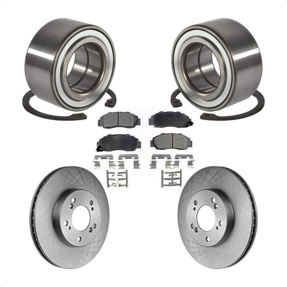 Front Wheel Bearing With Disc Brake Rotors And Ceramic Pads Kit For 1997-2001 Acura Integra Type R KBB-100060