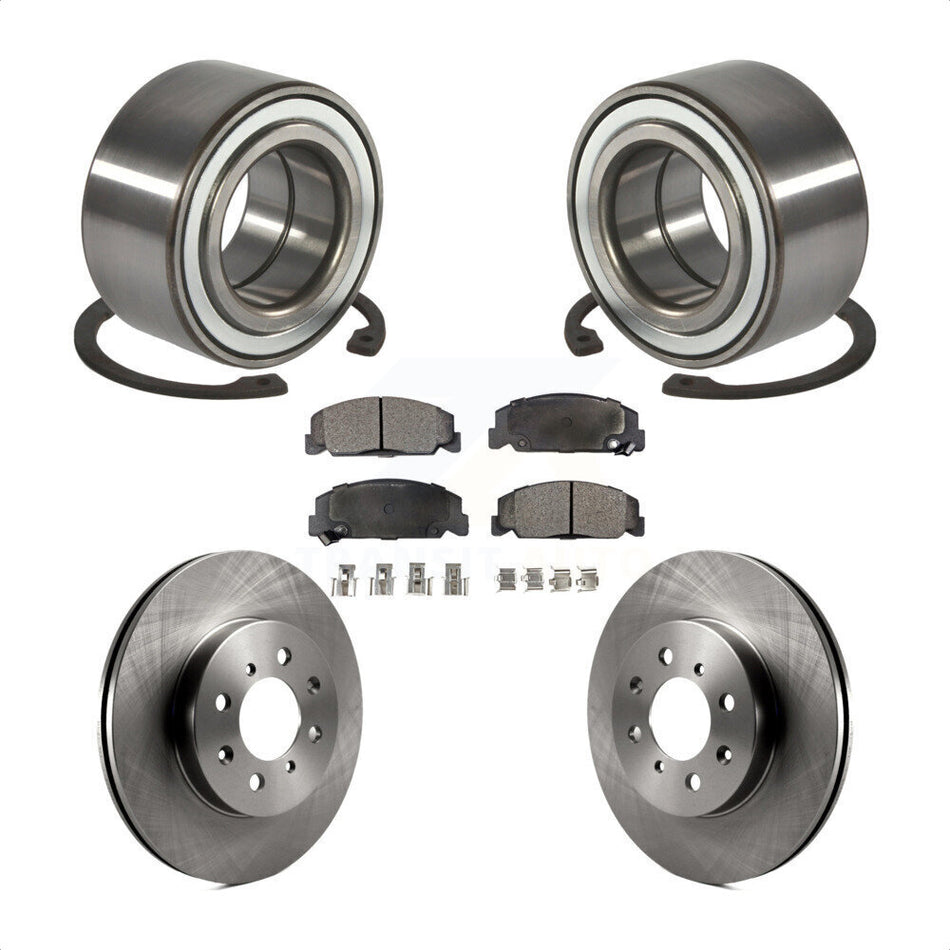 Front Wheel Bearing With Disc Brake Rotors And Ceramic Pads Kit For 1997 Honda Civic LX with 4-Wheel ABS KBB-100061