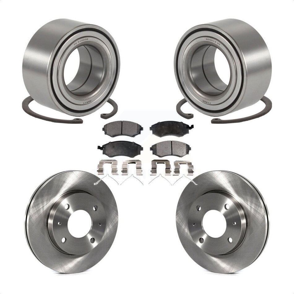Front Wheel Bearing With Disc Brake Rotors And Ceramic Pads Kit For Hyundai Sonata KBB-100074