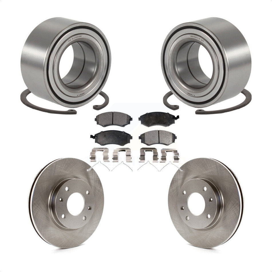 Front Wheel Bearing With Disc Brake Rotors And Ceramic Pads Kit For 2004 Hyundai Sonata To 09 03 KBB-100076