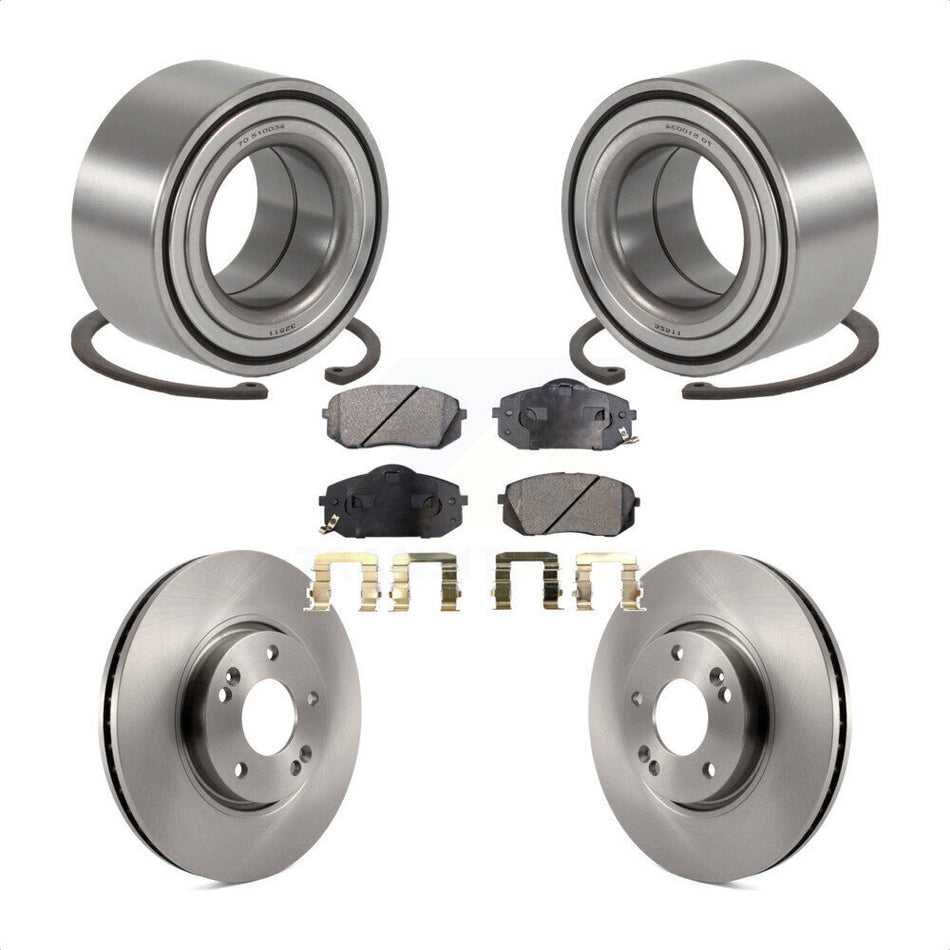 Front Wheel Bearing With Disc Brake Rotors And Ceramic Pads Kit For Hyundai Tucson Kia Sportage KBB-100078