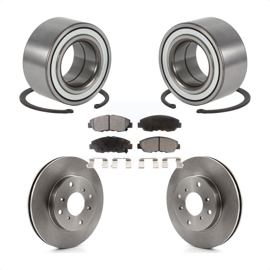 Front Wheel Bearing With Disc Brake Rotors And Ceramic Pads Kit For 1998-2002 Honda Accord Coupe with 2.3L KBB-100089