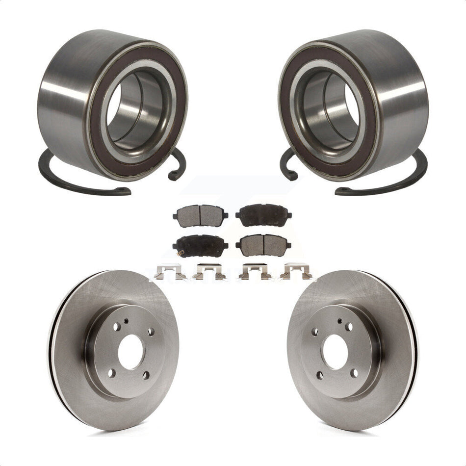 Front Wheel Bearing With Disc Brake Rotors And Ceramic Pads Kit For 2011-2014 Mazda 2 KBB-100109