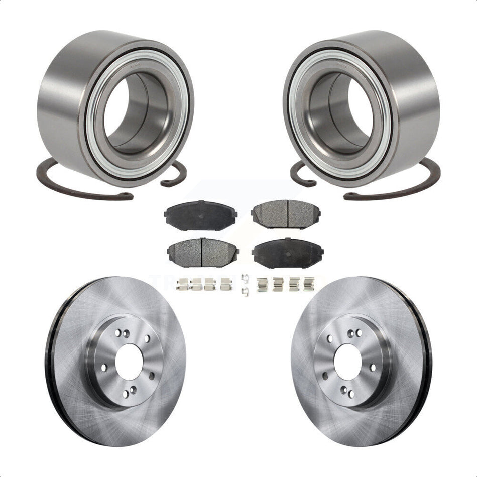 Front Wheel Bearing With Disc Brake Rotors And Ceramic Pads Kit For 1999-2004 Honda Odyssey KBB-100112